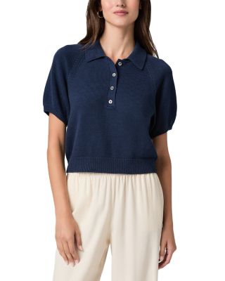Paige Birch Polo Sweater In Navy