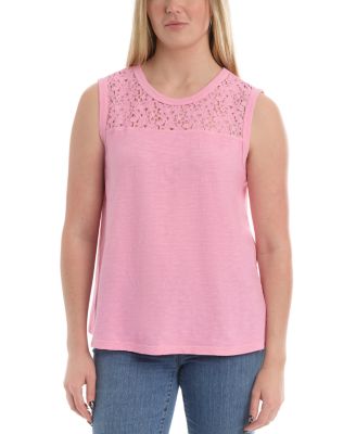 Shell with Lace Yoke Top