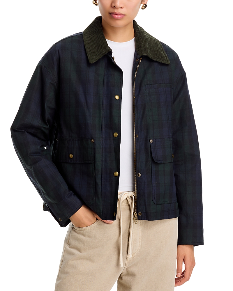 Blanknyc Plaid Cord Collar Barn Jacket