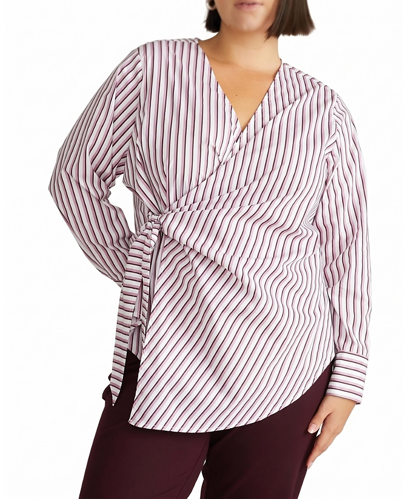 Universal Standard Women's Plus Beacon Stretch Poplin Wrap Shirt