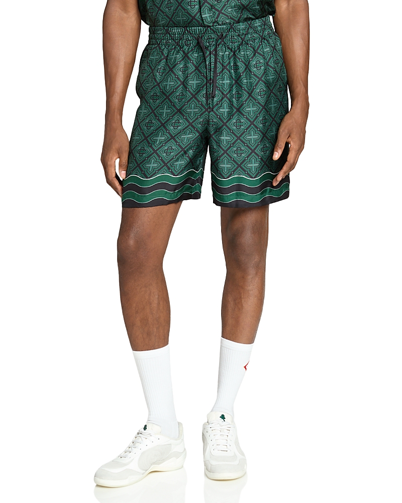 Casablanca Diamond Monogram Silk Shorts