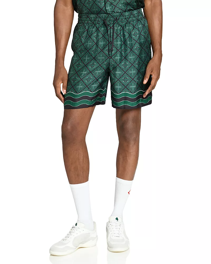 Casablanca Diamond Monogram Silk Shorts