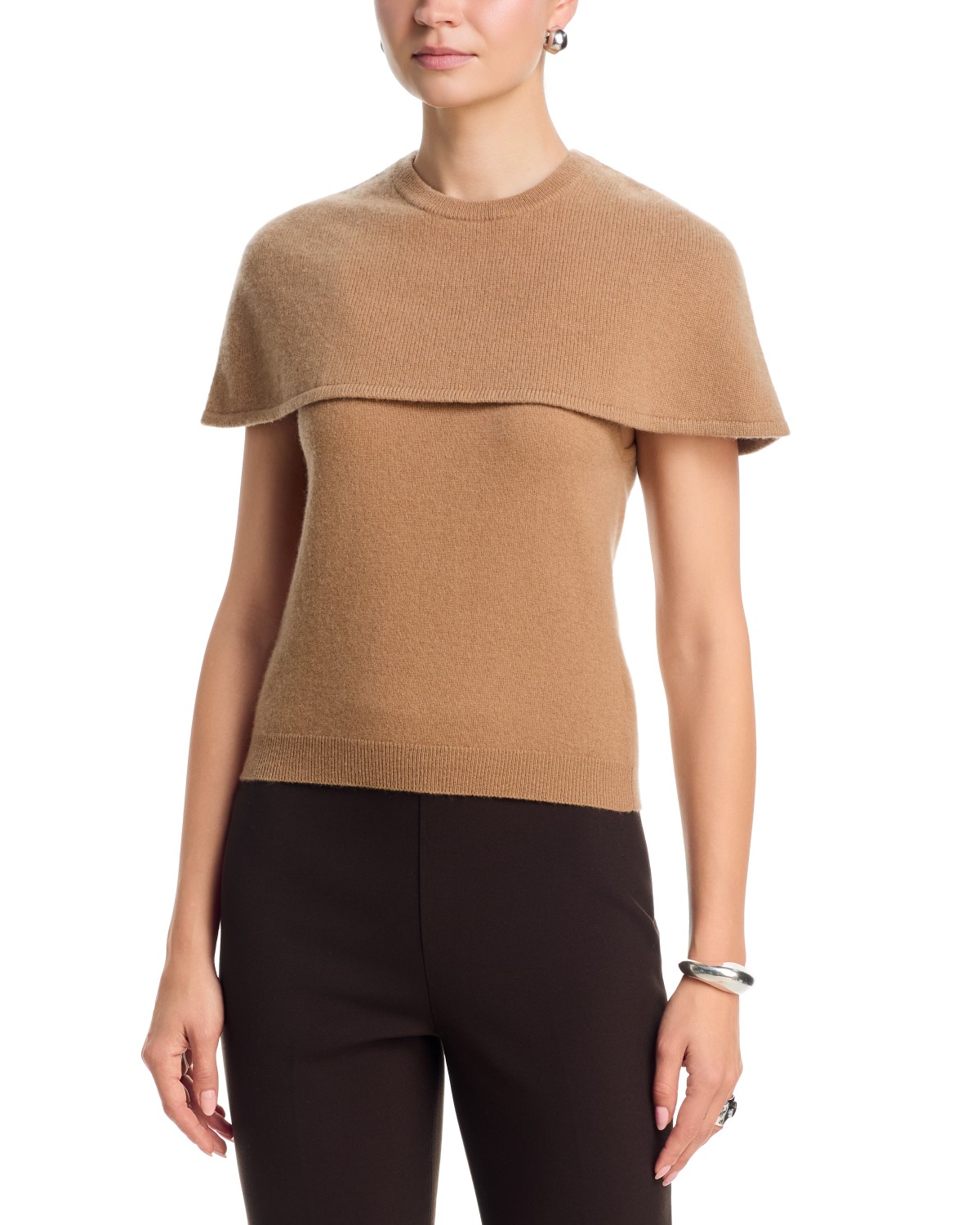 Yuki Cashmere Short Sleeve Cape Top