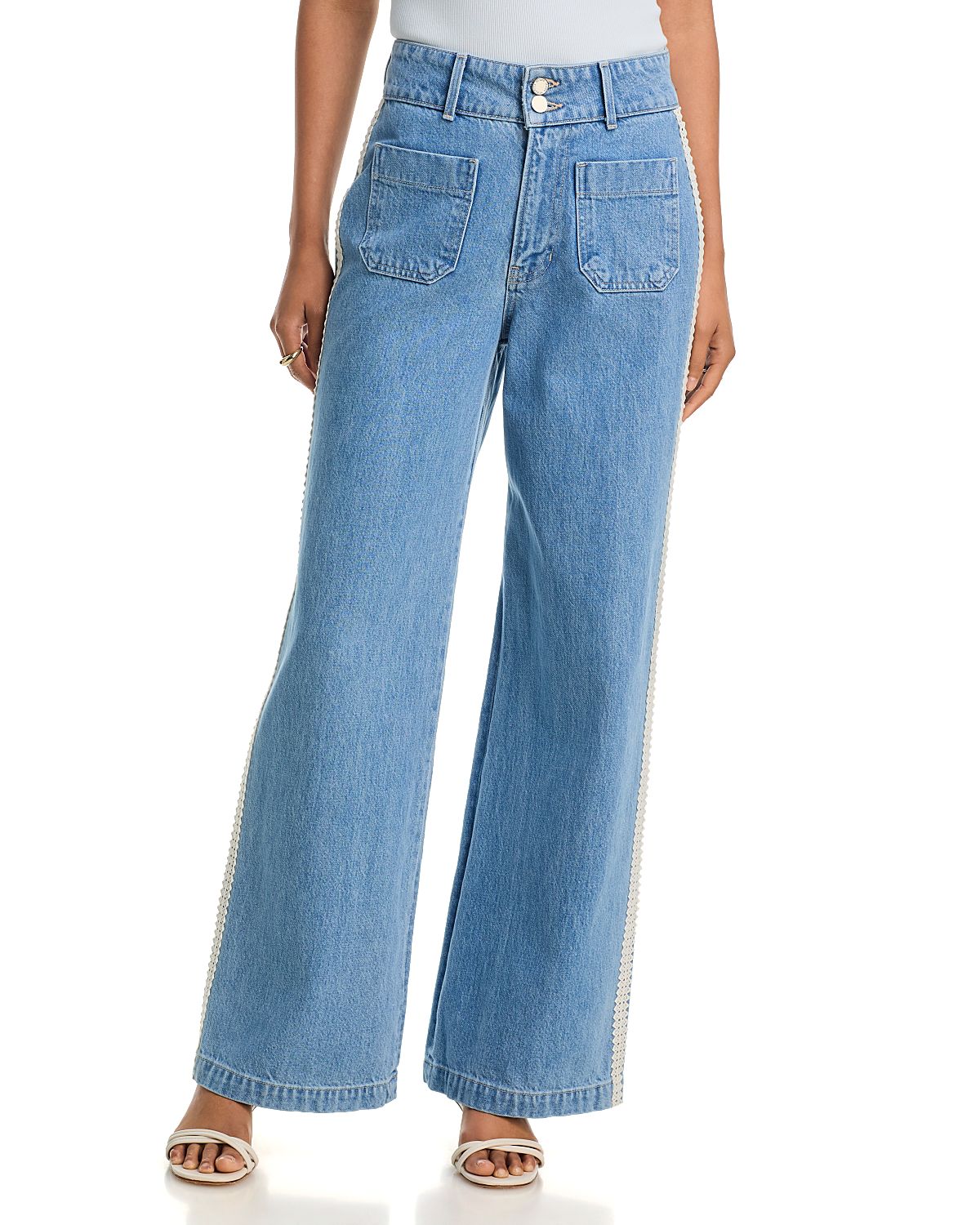 Veronica Beard Taylor High Rise Wide Leg Jeans