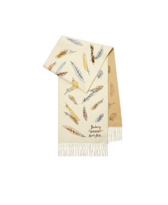  Feather Print Cashmere Scarf
