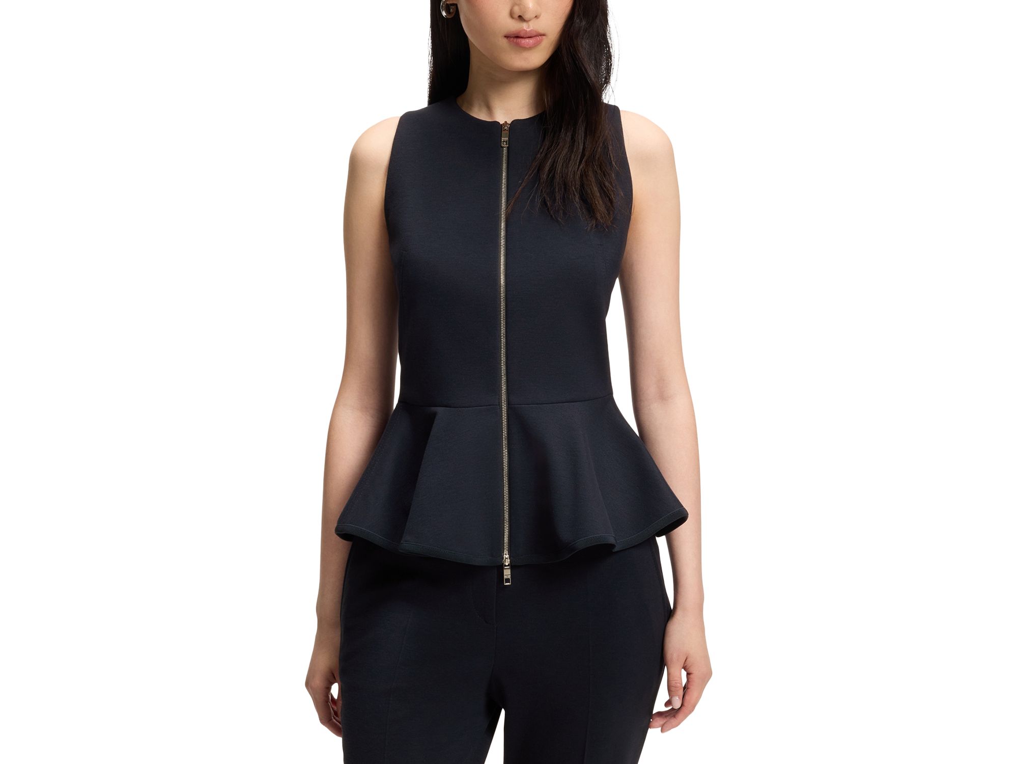 Julorna Zip-Up Peplum Top - Image 1