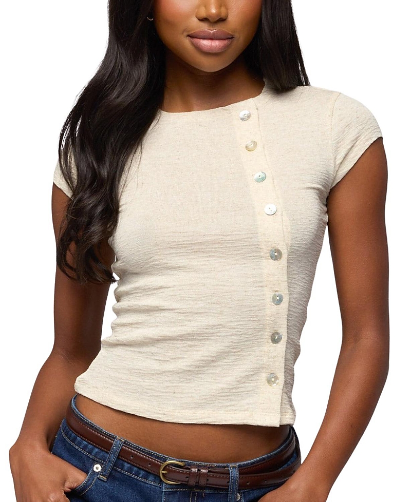 Edikted Swapna Asymmetric Button Up Top