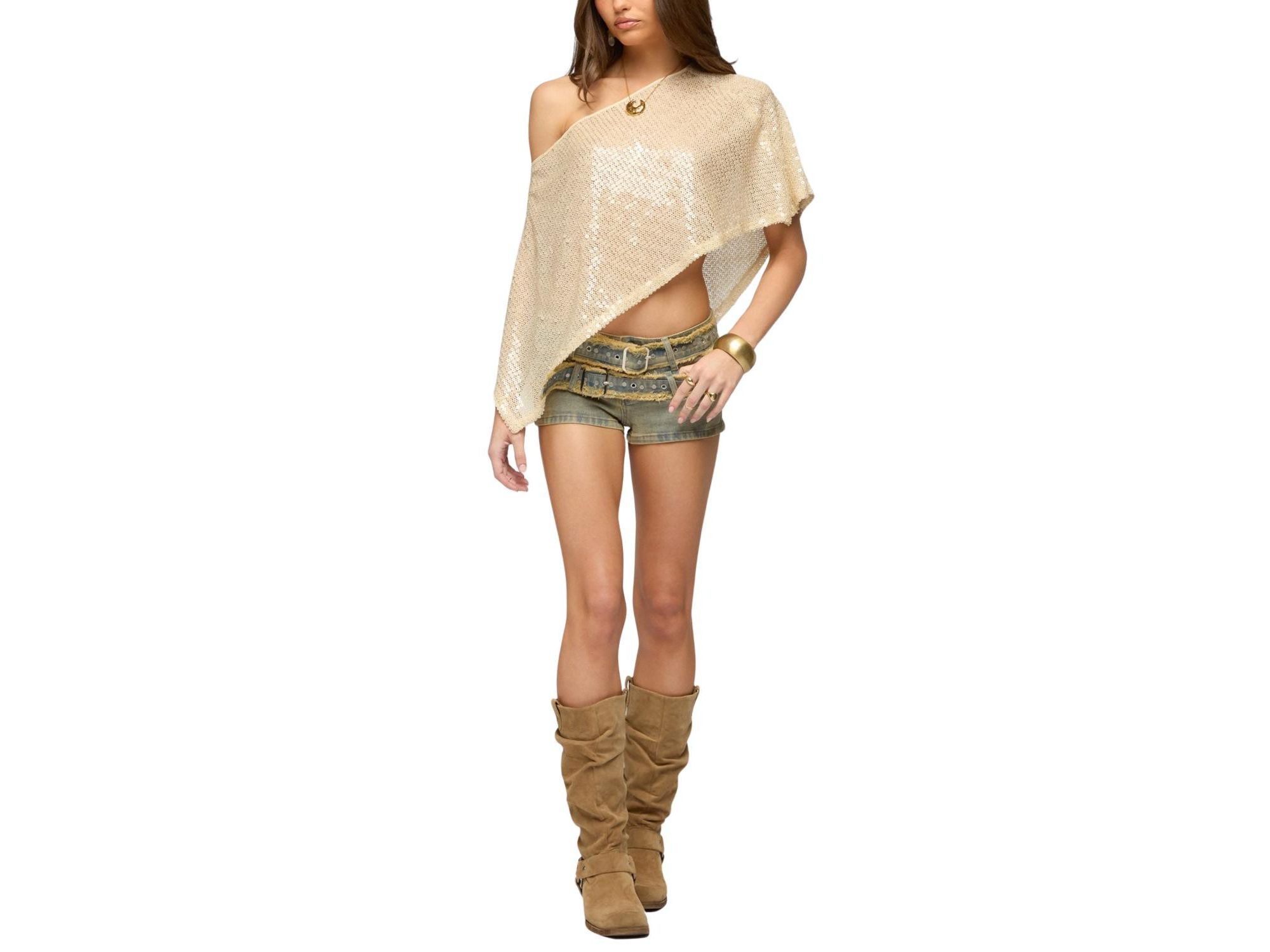 Alanna Sheer Sequin Poncho — Image 5