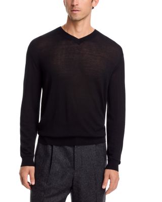 Fine Gauge Wool Cashmere V-Neck Sweater