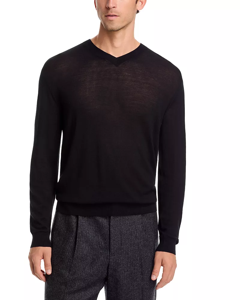 Frame Fine Gauge Wool Cashmere V-Neck Sweater