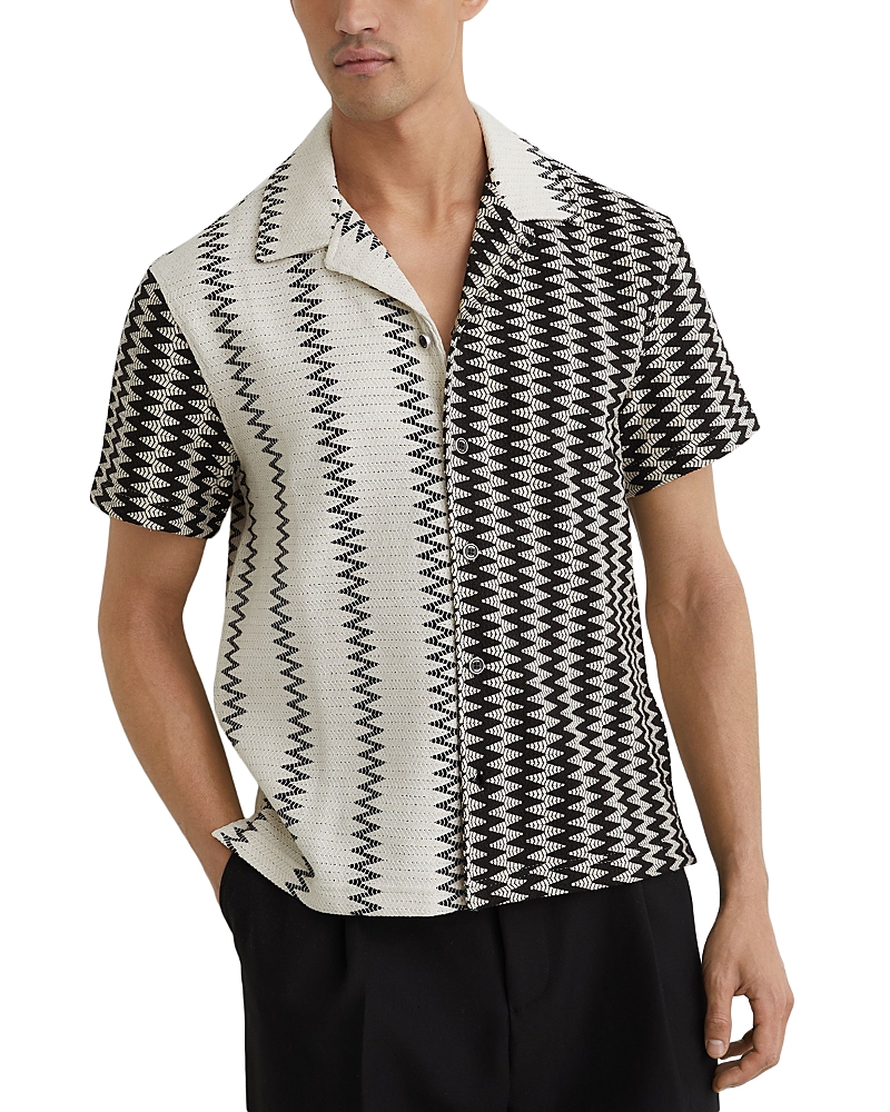 Reiss Zig Zag Crochet Shirt