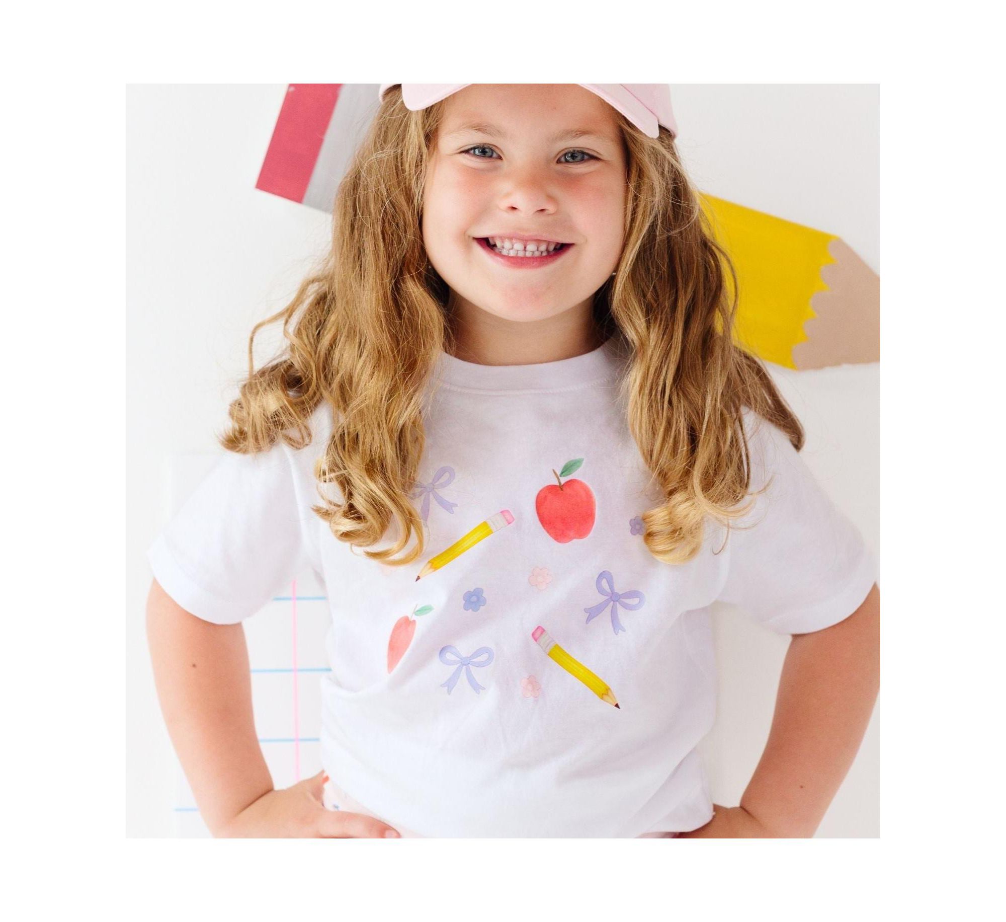 Girls' Ditsy Floral Back To School Short Sleeve T-Shirt - Little Kid — Image 3