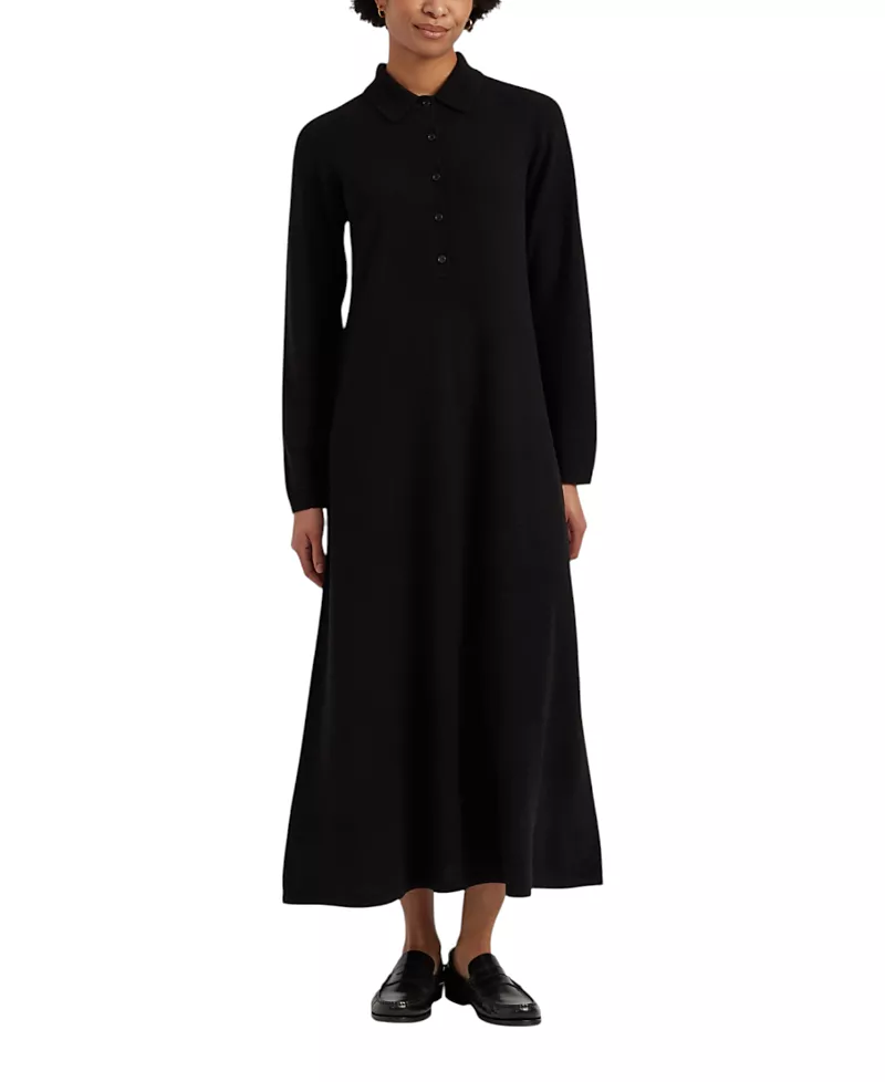 Chinti & Parker Women's Wool-Cashmere A-Line Polo Dress