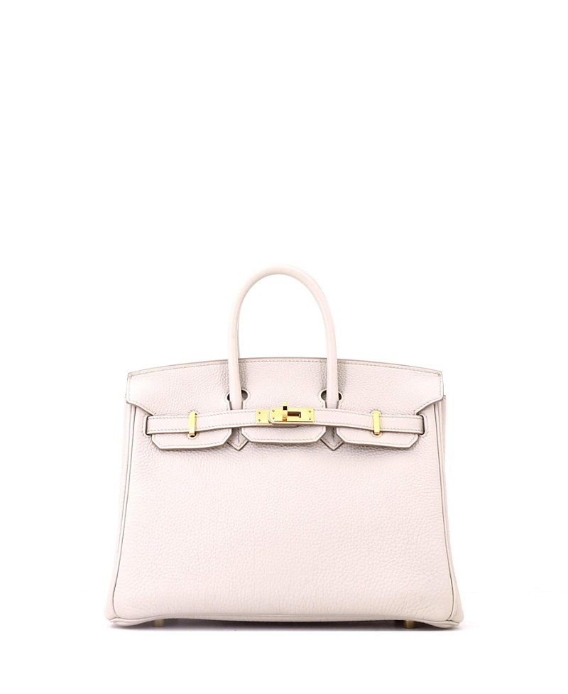 Pre-Owned HERMES Birkin 25 Handbag Light Togo with Gold Hardware