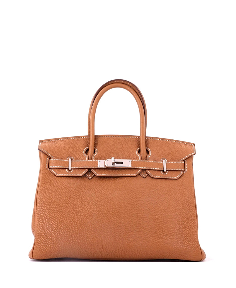 Pre-Owned HERMES Birkin 30 Handbag Brown Togo with Palladium Hardware