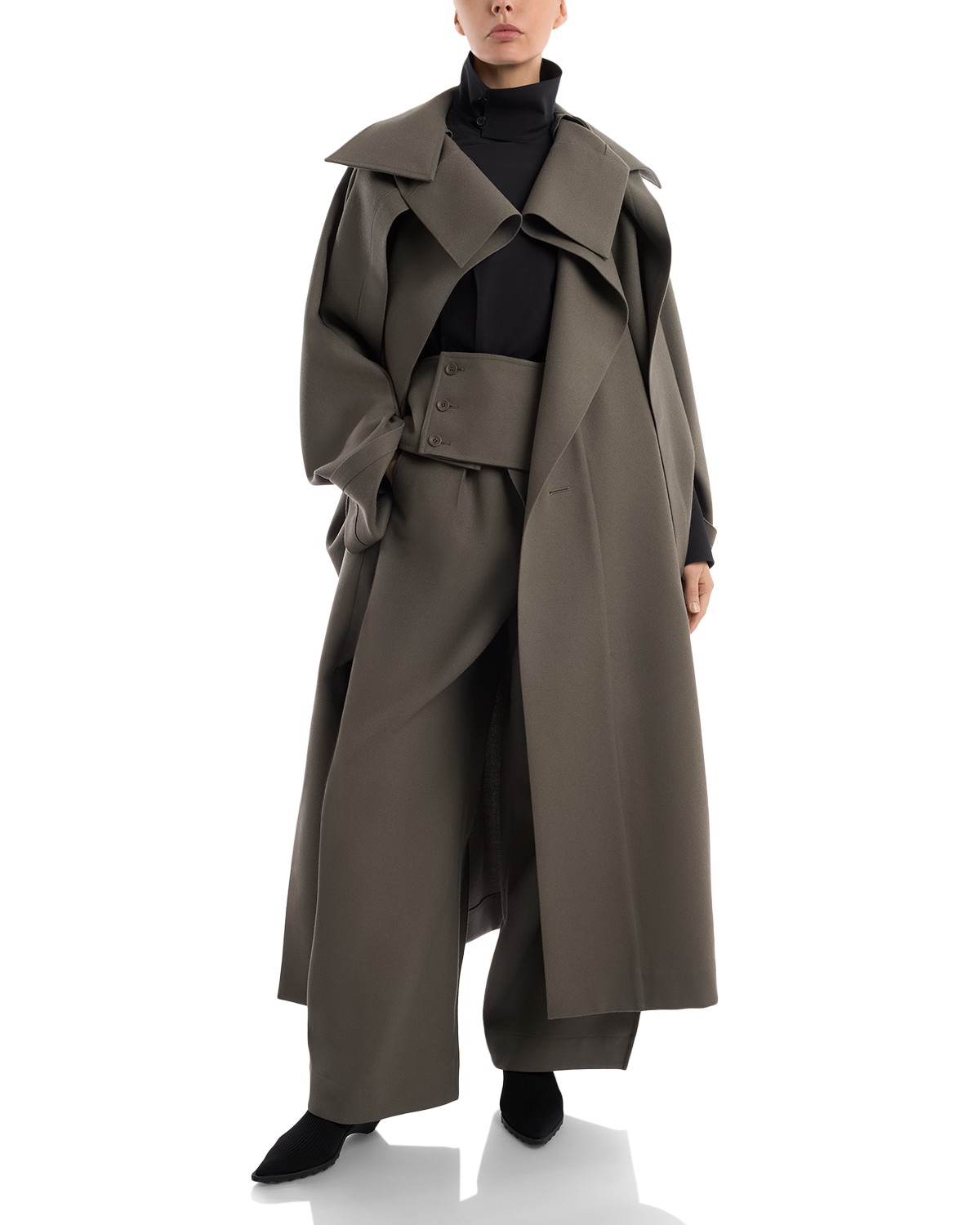 Calligraph Wool Long Coat