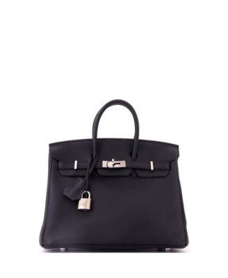 Birkin 25 Handbag Black Togo with Palladium Hardware