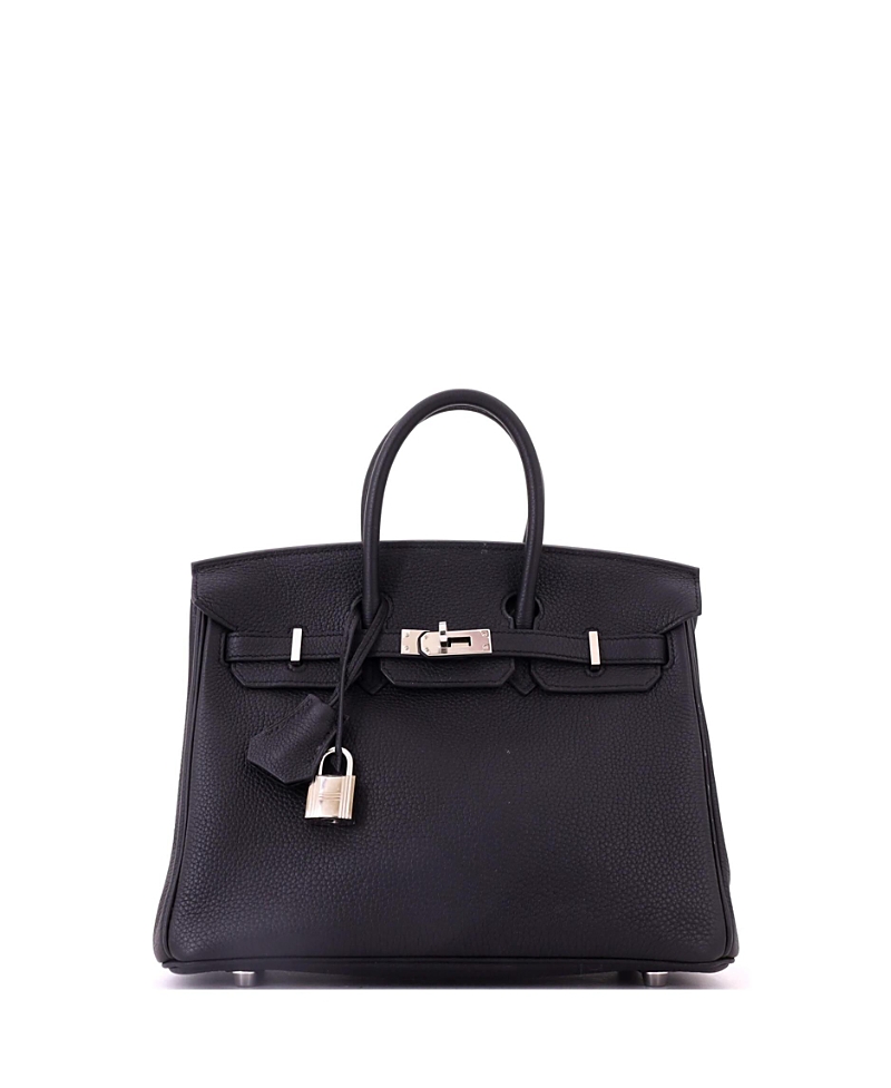 Pre-Owned HERMES Birkin 25 Handbag Black Togo with Palladium Hardware