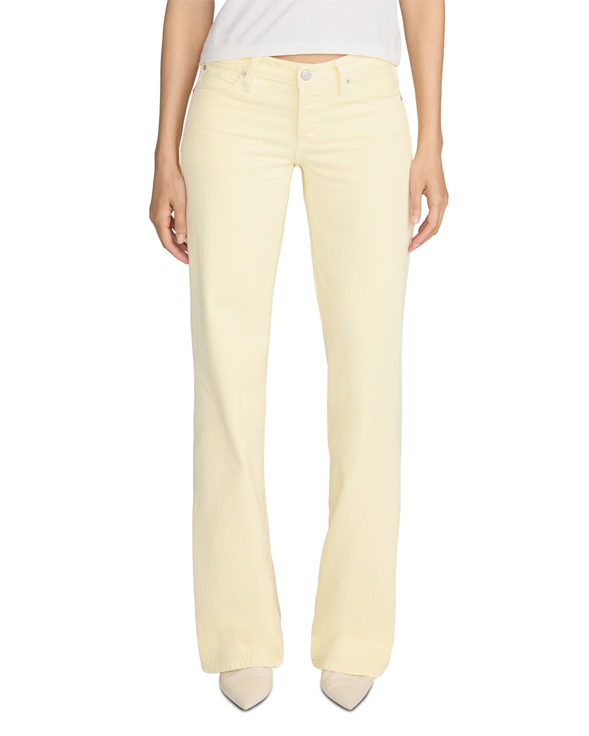 The Gray Low Rise Wide Leg Jeans in Limoncello