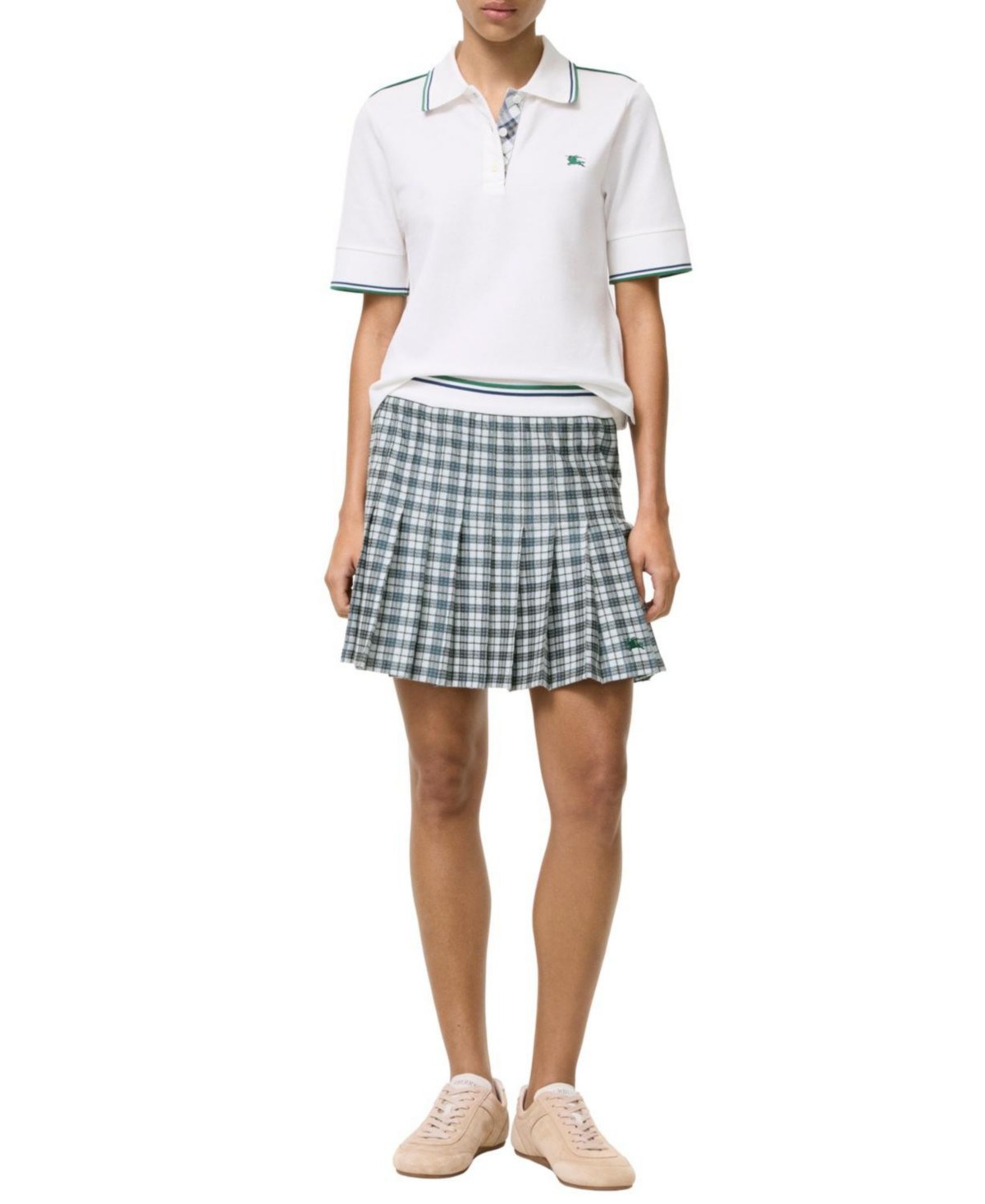 Pleated Check Tennis Mini Skirt