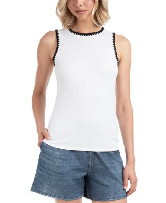 Elle Collection Women's Contrast Embroidered Tank