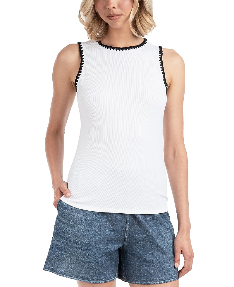 Elle Collection Women's Contrast Embroidered Tank