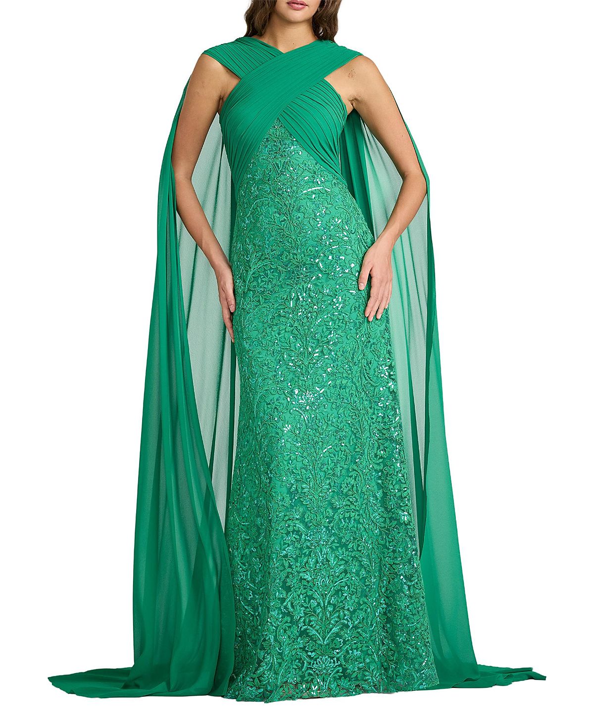 Tadashi Shoji Albioin Sequin Embroidered Sash Gown