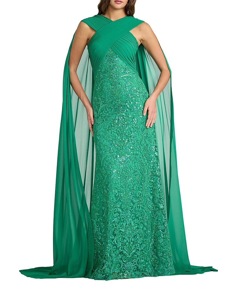 Tadashi Shoji Albioin Sequin Embroidered Sash Gown