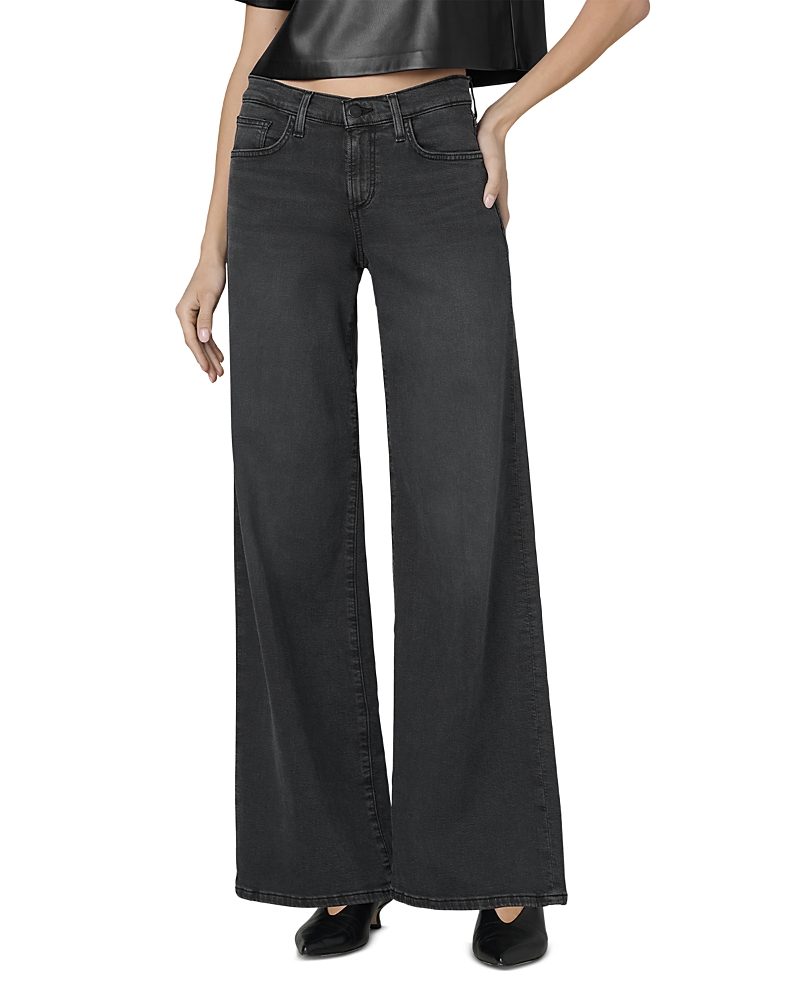 Joe's Jeans The Lou Lou Low Rise Wide Leg Jeans in Black Cat