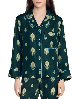 Paisley Print Pajama Shirt