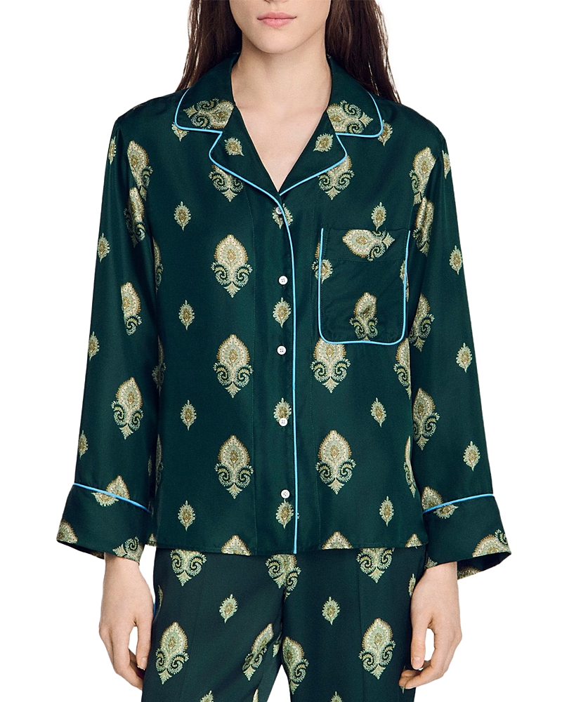 Sandro Paisley Print Pajama Shirt