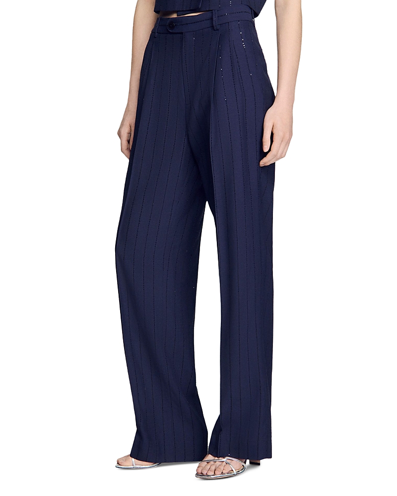 Sandro Striped Sequin Pants