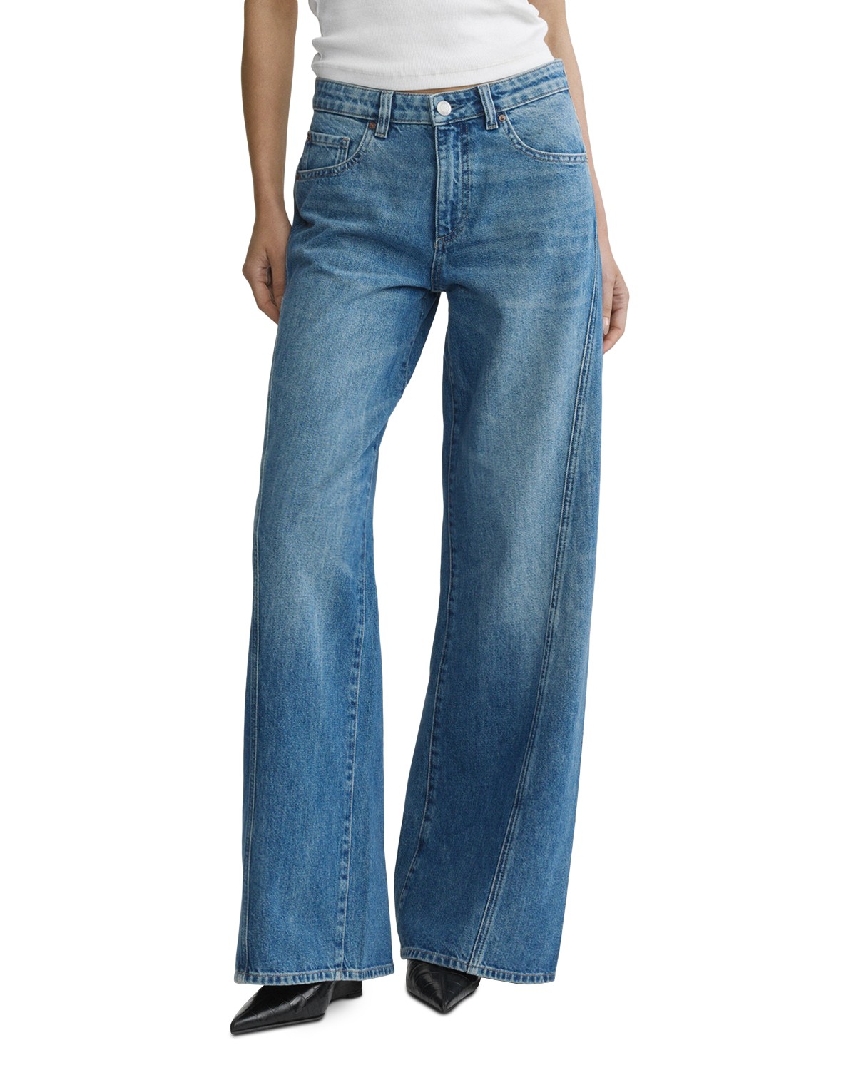 Alex Baggy Wide Leg Low Rise Jeans in Authentic