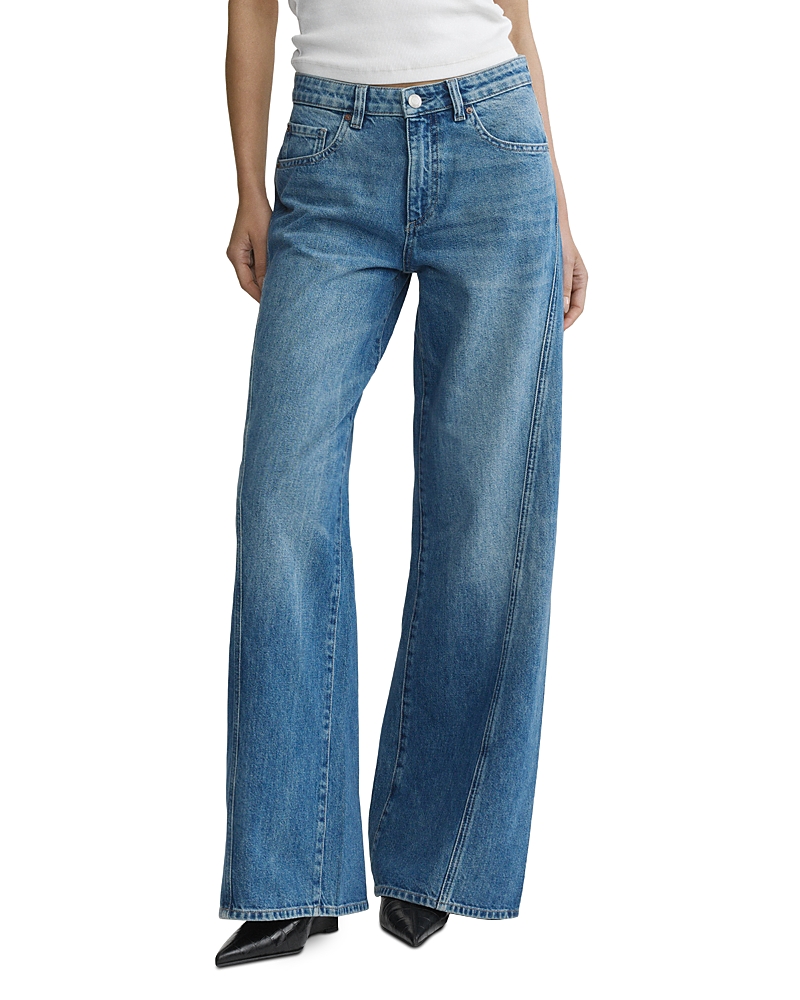 DL1961 Alex Baggy Wide Leg Low Rise Jeans in Authentic