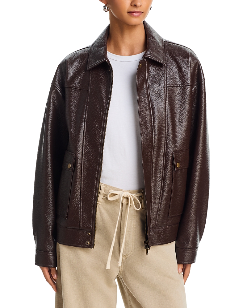 Paige Ashland Faux Leather Bomber Jacket