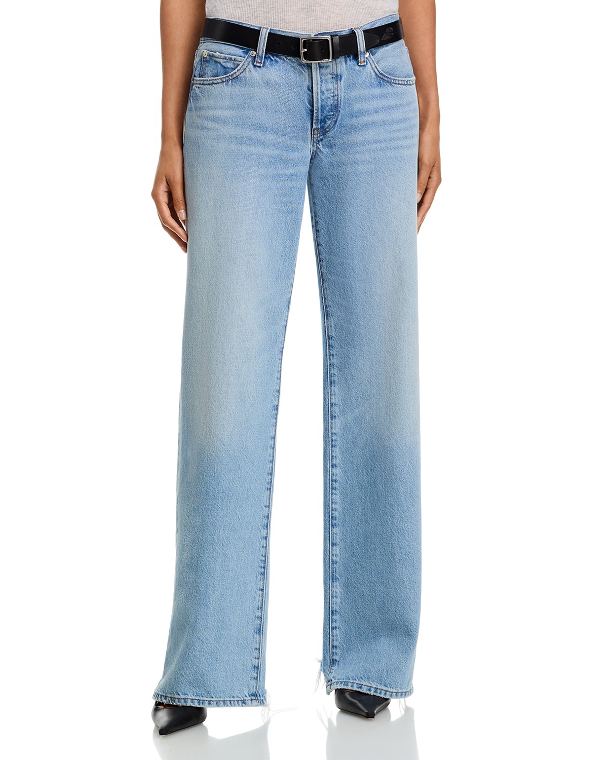 The Gray Low Rise Bootcut Flare Jeans in Dodger Offset Hem