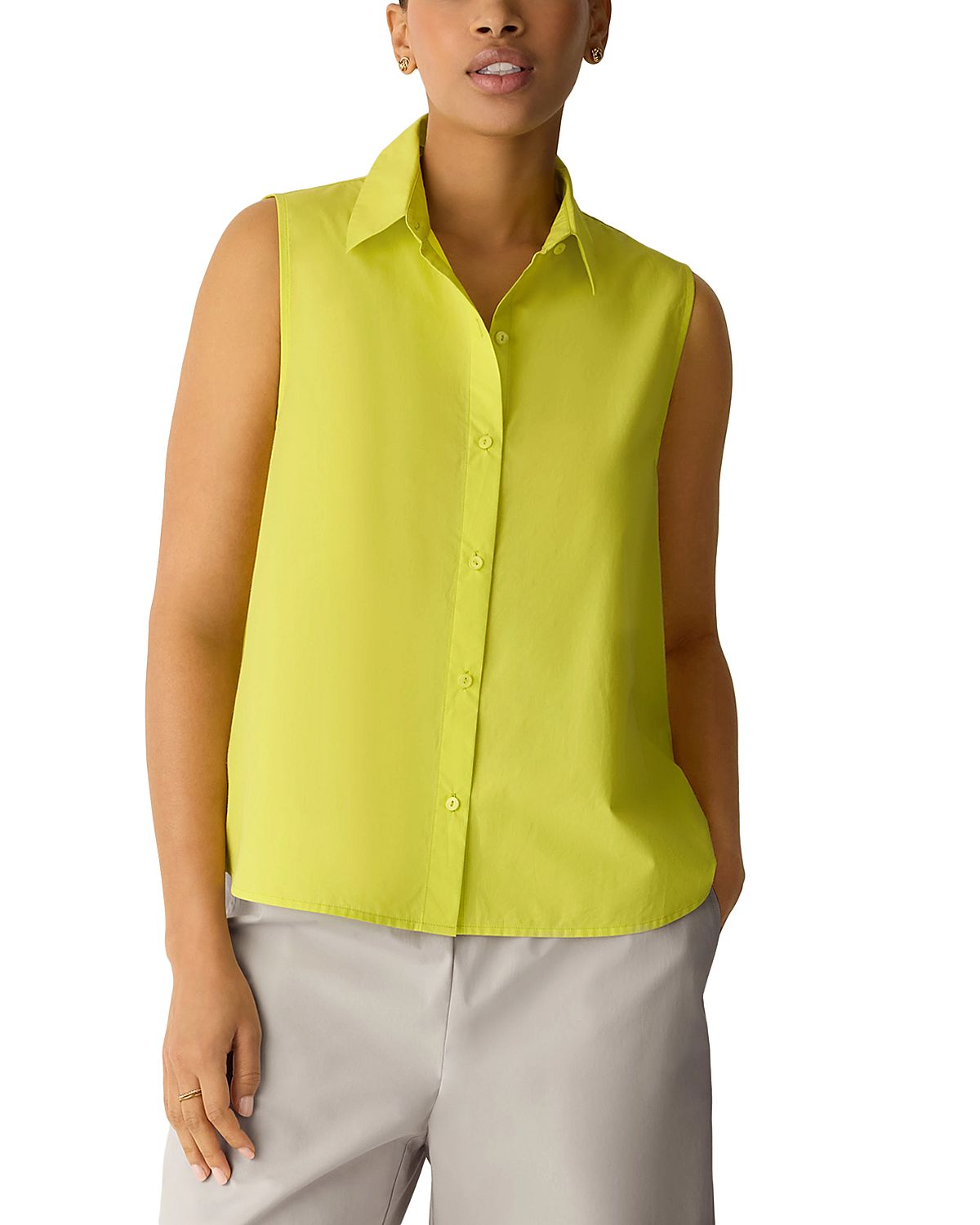 Eileen Fisher Cotton Sleeveless Shirt