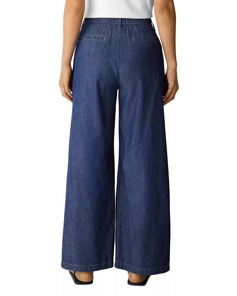 Eileen Fisher Lightweight Cotton High Rise Wide Leg Pants