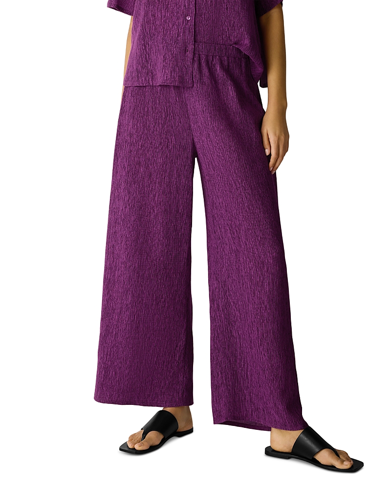 Eileen Fisher Plisse Wide Ankle Pants