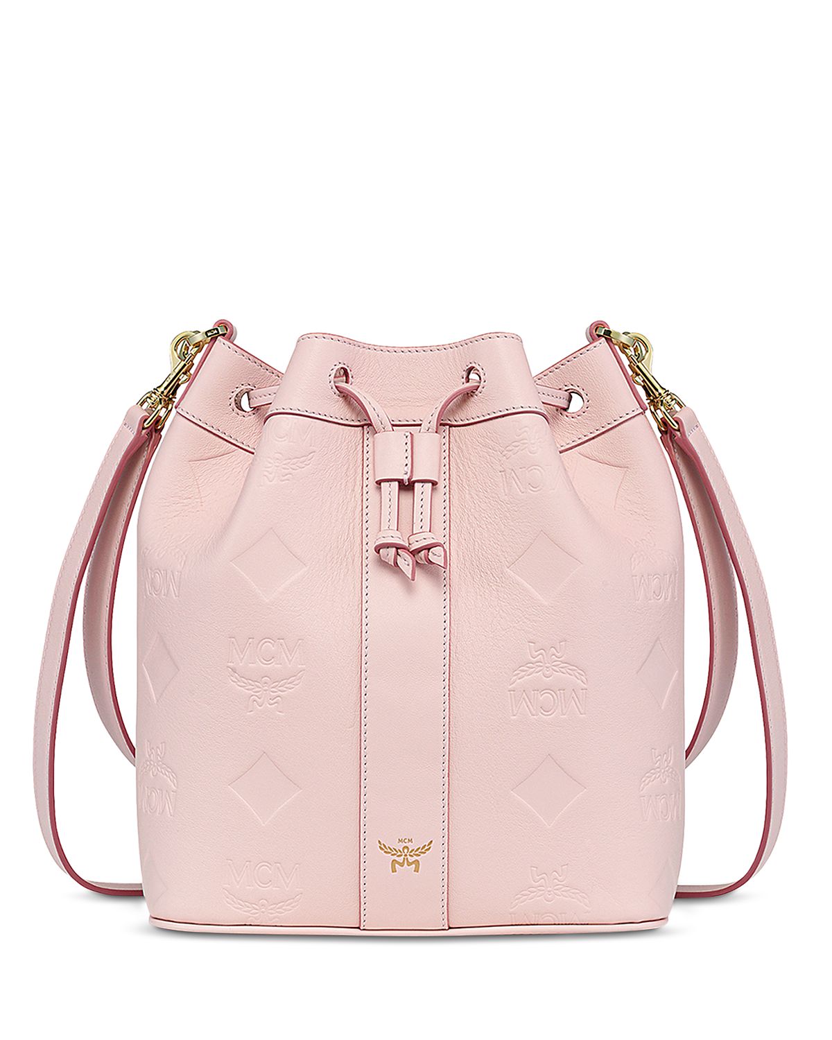 Mcm Dessau Maxi Monogram Leather Drawstring Bag