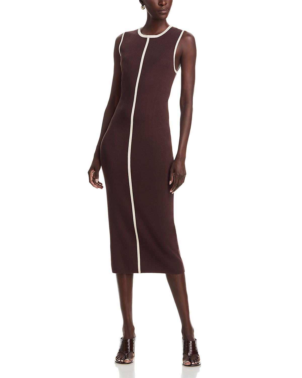 T Tahari Round Neck Midi Dress