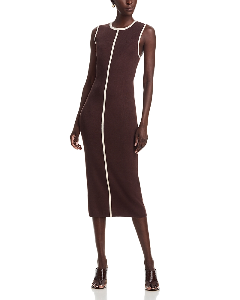 T Tahari Round Neck Midi Dress