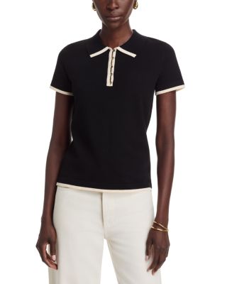 Short Sleeve Tipped Polo Sweater 