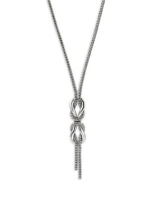 Sterling Silver Love Knot Woven Necklace, 16-18"