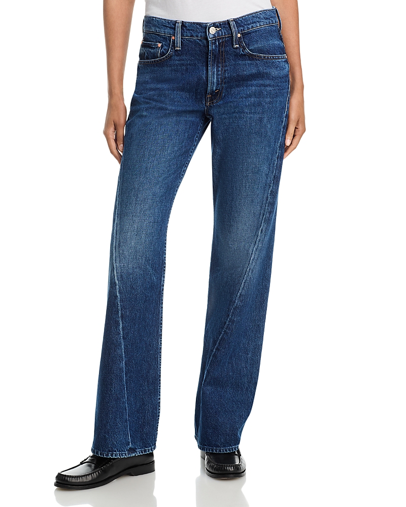Mother The Bookie Mid Rise Twist Sneak Jeans in Did You Bring Me Anything