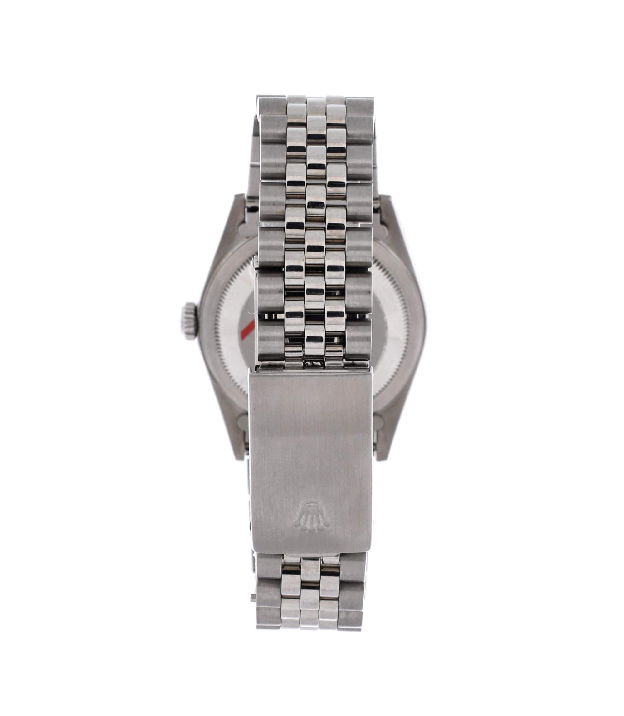 Oyster Perpetual Datejust Automatic Watch in Stainless Steel and White Gold with Diamond Markers 36mm — Image 3