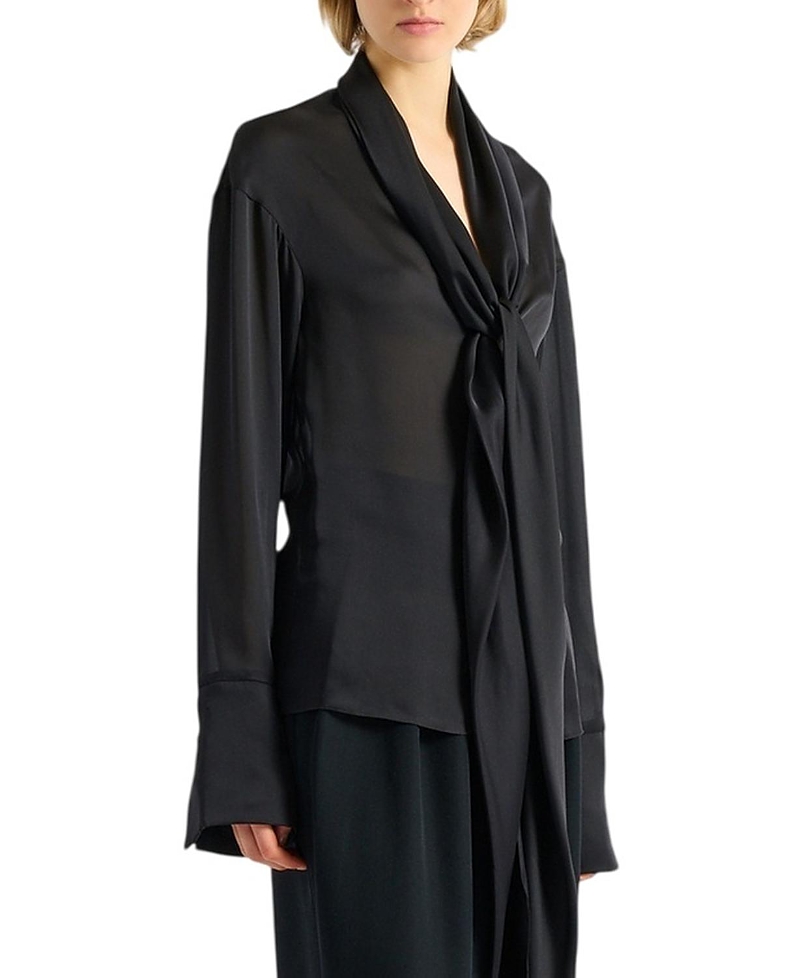 Balmain Silk Shirt with Tie Collar