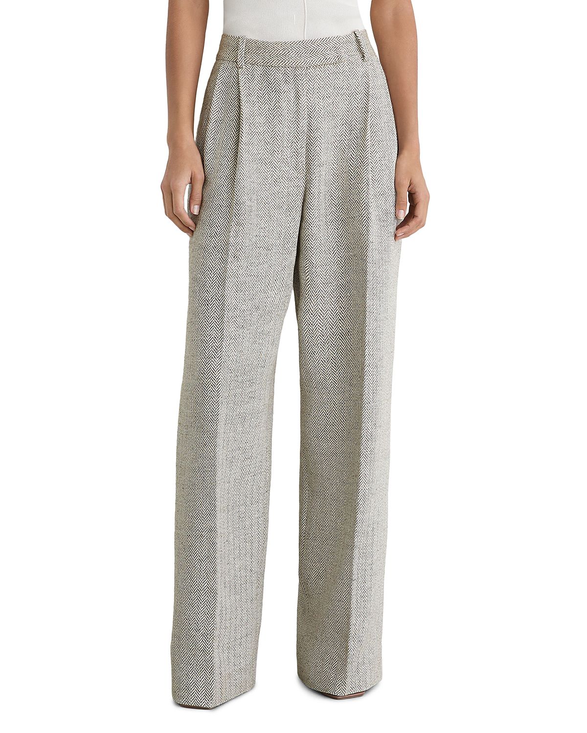 Reiss Ezra Herringbone Straight Pants