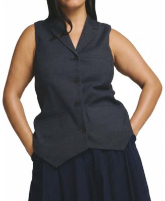  Women's Plus Edwin Denim Look Vest