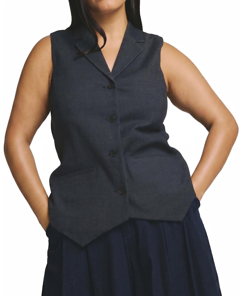 Universal Standard Women's Plus Edwin Denim Look Vest